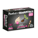 Poetry for Neanderthals NSFW Edition board game box featuring a dark gray background with cartoon caveman character holding a club and pink "NSFW Edition" label in the top right corner. 