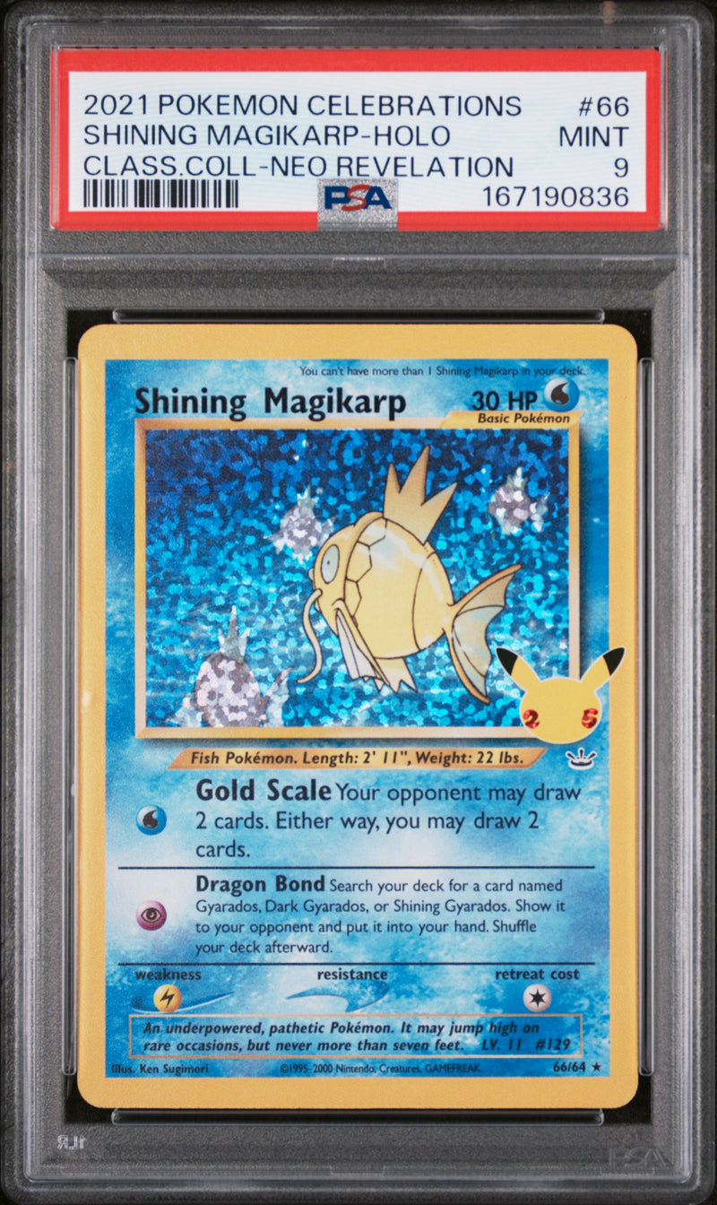 PSA MINT 9 Shining Magikarp-Holo (66/64) [Celebrations Classic Collection] - 167190836