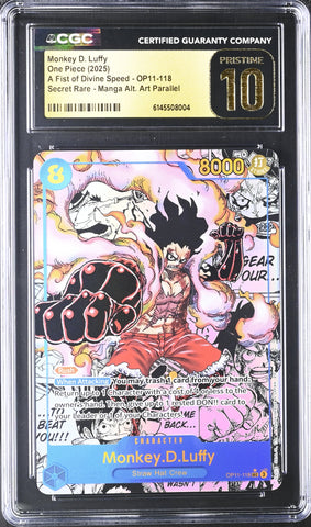 CGC PRISTINE 10 Monkey D. Luffy [A Fist of Divine Speed] - 6145508004