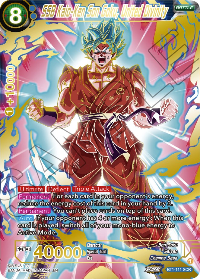 dragon ball super card game dawn of the z legends SSB Kaio-Ken Son Goku, United Divinity (BT1-111) [Dawn of the Z-Legend