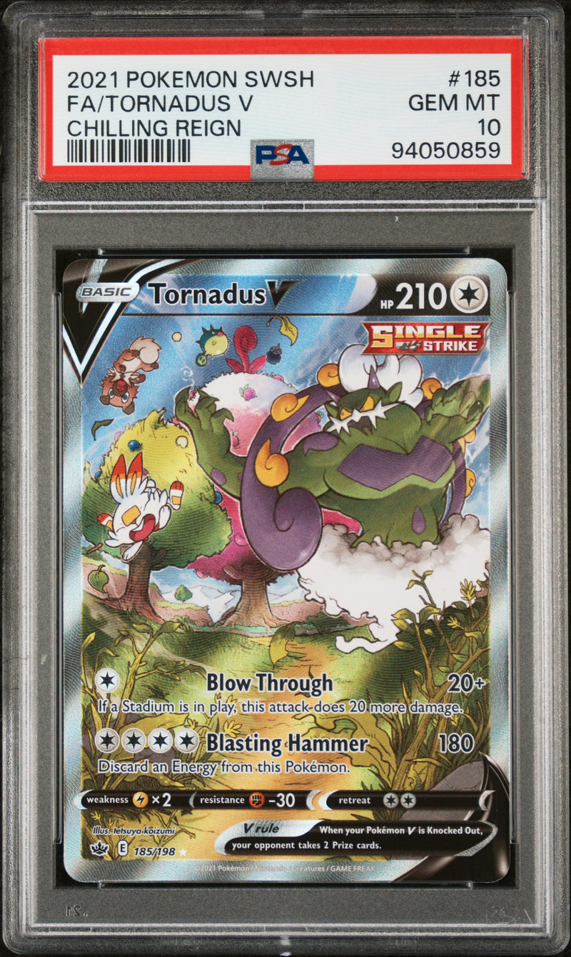 PSA GEM MT 10 Tornadus V (185) [Sword & Shield Chilling Reign] - 94050859