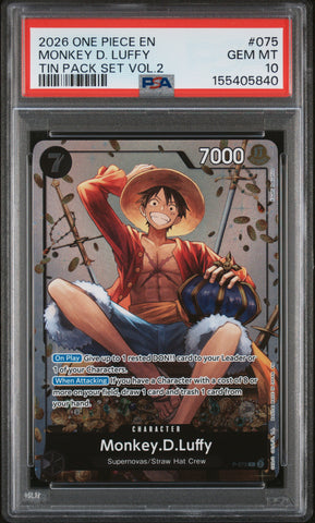 PSA GEM MT 10 Monkey D. Luffy [Promos] - 155405840
