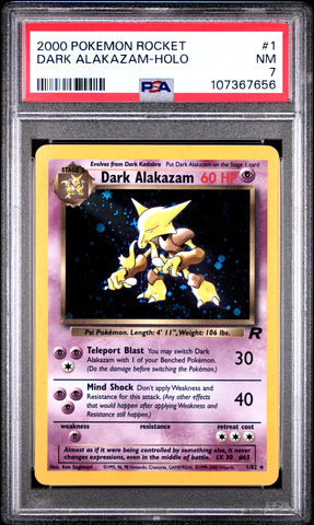 PSA NM 7 Dark Alakazam-Holo (1/82) [Rocket] - 107367656