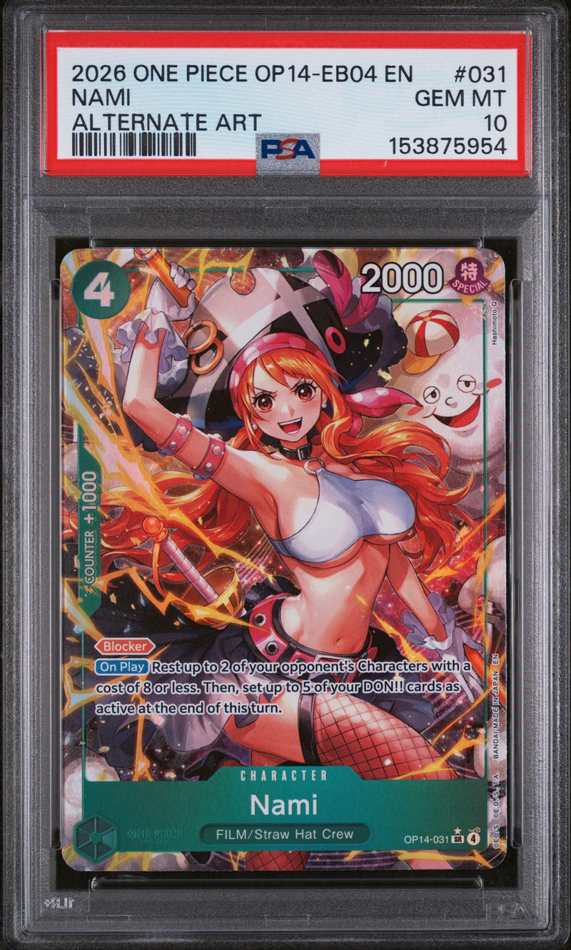 PSA GEM MT 10 Nami [Op14-Eb04-The Azure Sea'S Seven] - 153875954