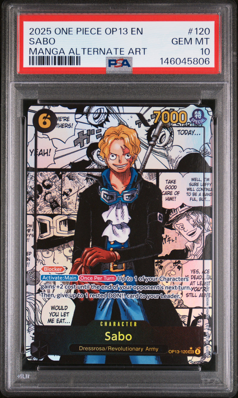 PSA GEM MT 10 Sabo [Op13-Carrying On His Will] - 146045806