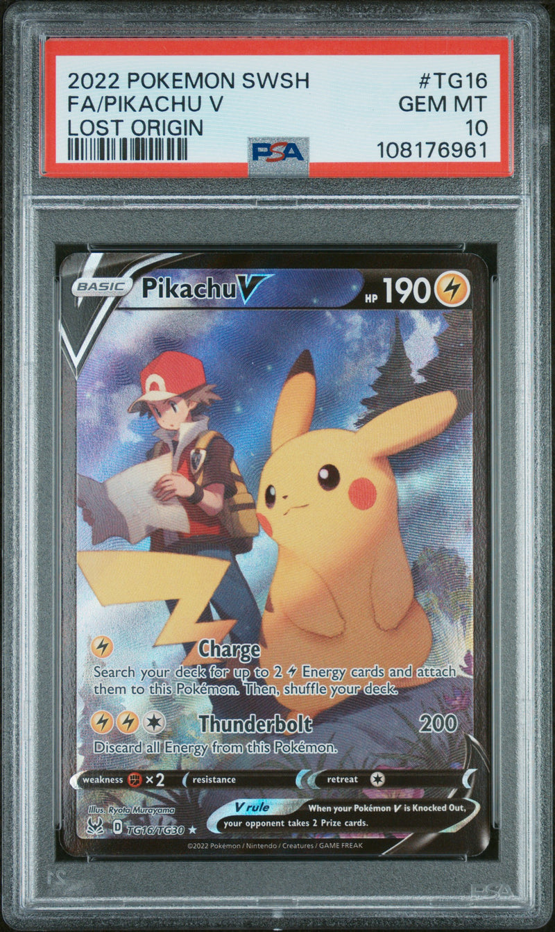 PSA GEM MT 10 Pikachu V (TG16/TG30) [Sword & Shield: Lost Origin] - 108176961