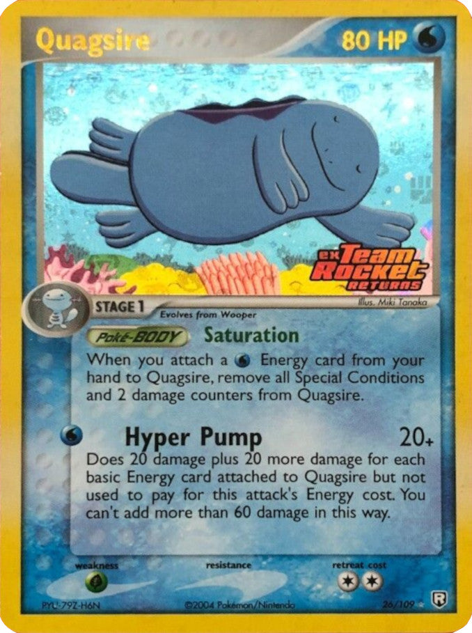 quagsire pokemon cards -Single Card Evolves from Wooper Type Pokemon Trading Card Game Hidden