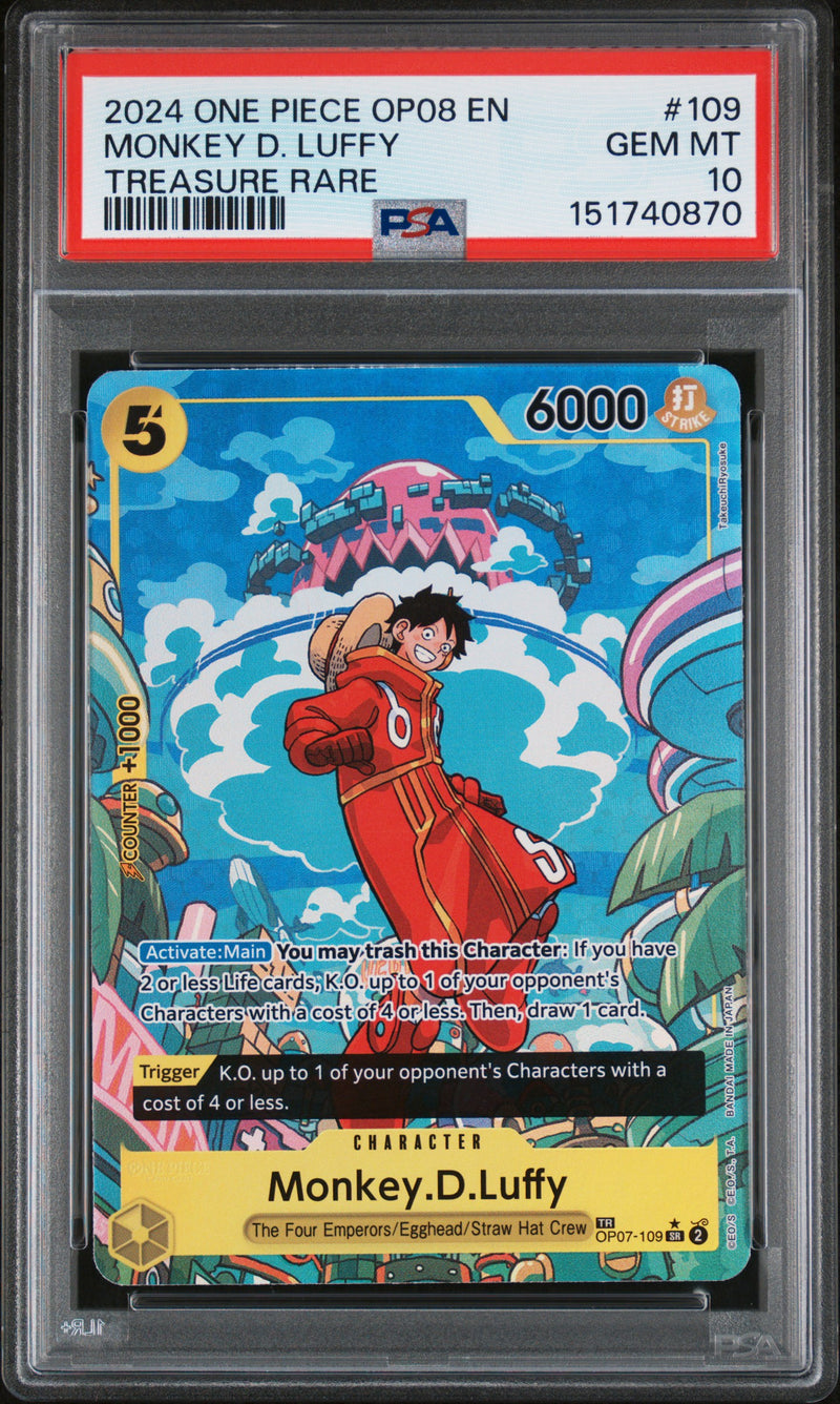 PSA GEM MT 10 Monkey D. Luffy [Op08-Two Legends] - 151740870