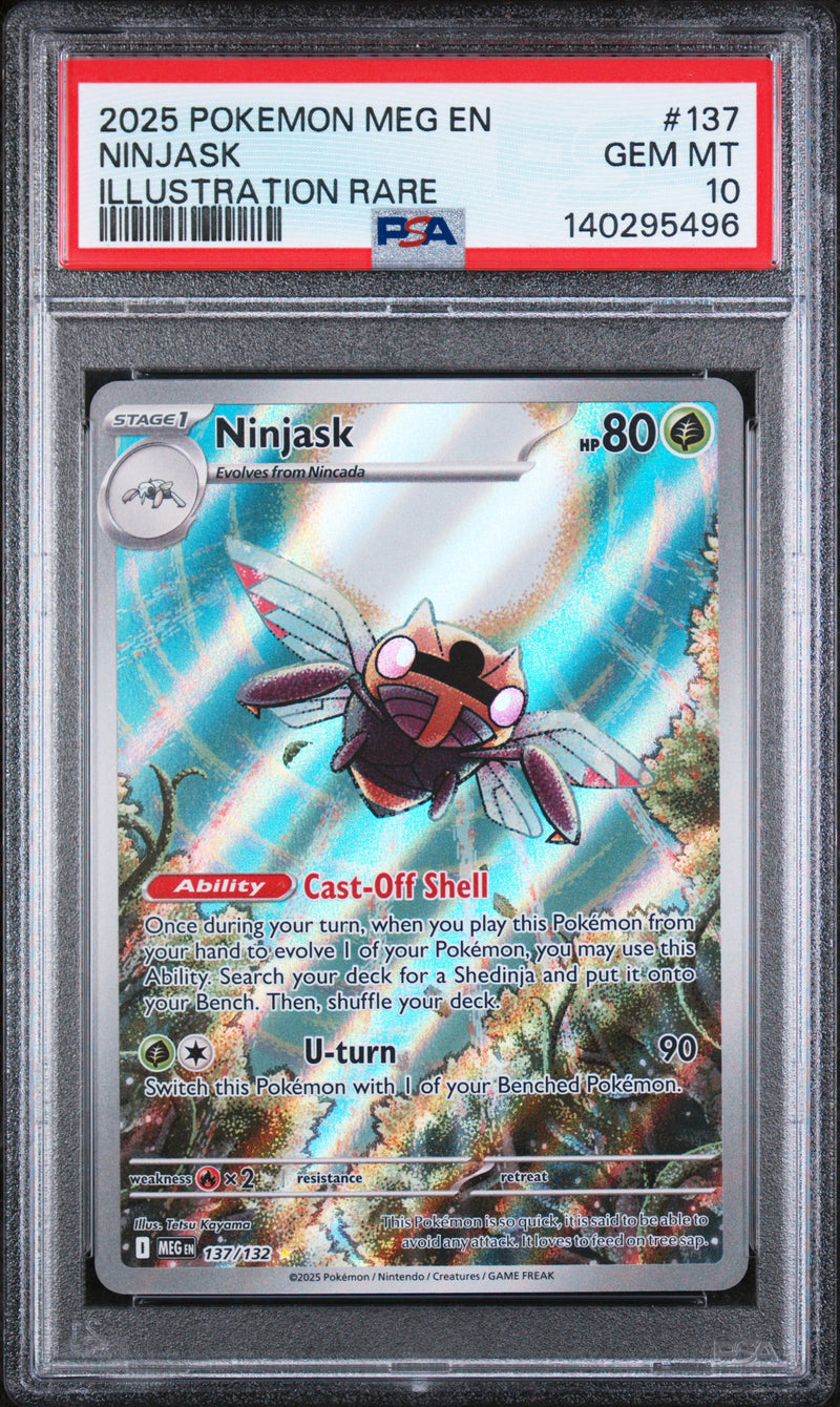 PSA GEM MT 10 Ninjask (137/132) [Meg En-Mega Evolution] - 140295496