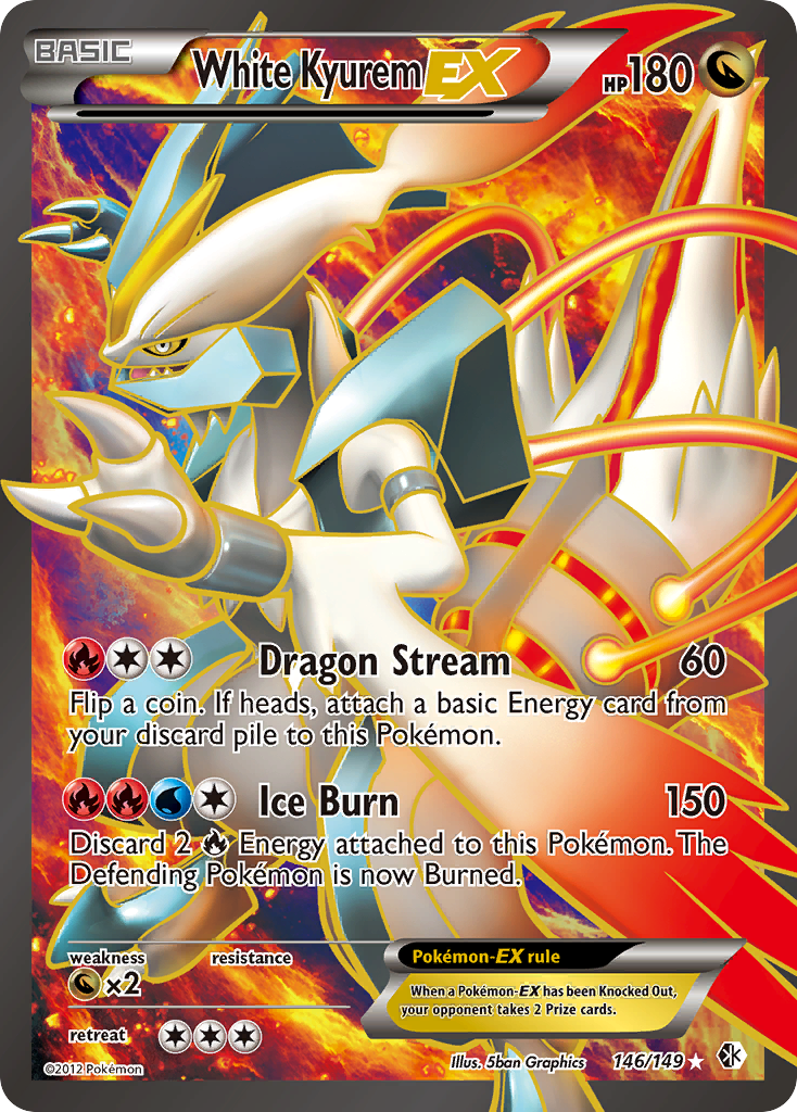 white pokemon cards M White Kyurem Ex gx pokemon card
