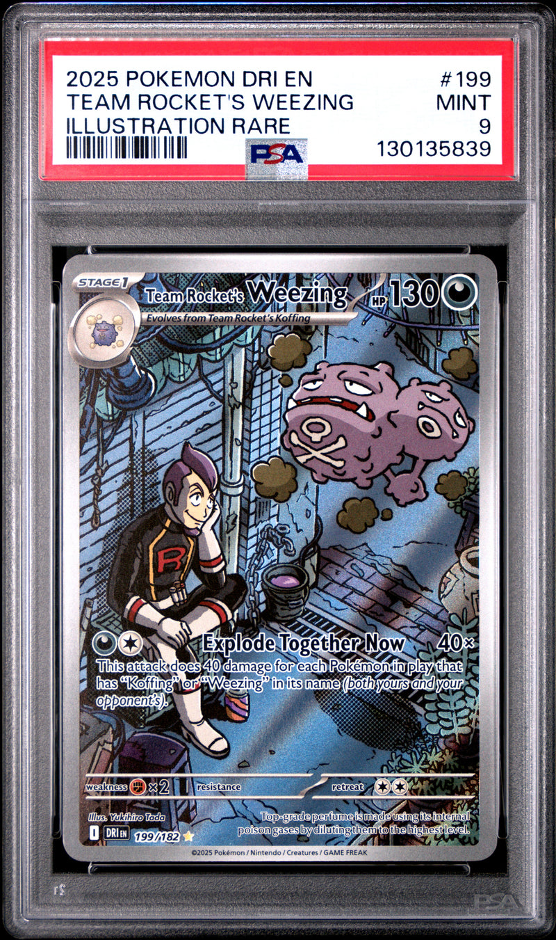 PSA MINT 9 Team Rocket'S Weezing (199/182) [Dri En-Destined Rivals] - 130135839