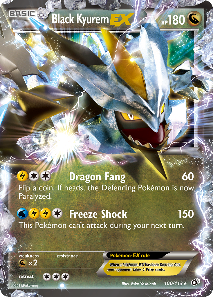 black kyurem pokemon card Pokemon Boundaries Crossed Black Kyurem #100