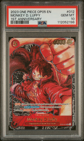 PSA GEM MT 10 Monkey D. Luffy [Op05-Awakening Of The New Era] - 112052198