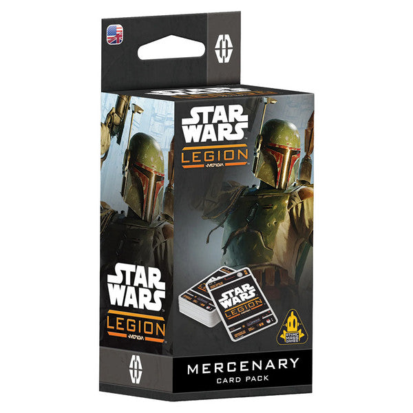 Star Wars Legion Mercenary card pack packaging with characters on a white background