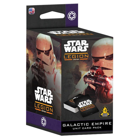 Star Wars Legion Galactic Empire unit card pack packaging on a white background