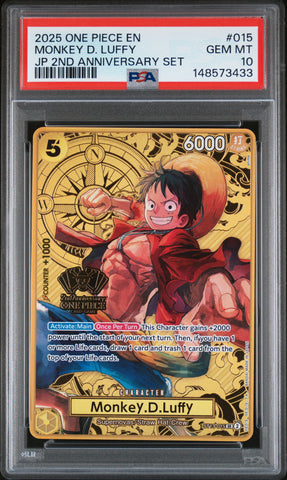 PSA GEM MT 10 Monkey D. Luffy [Japanese 2Nd Anniversary Set] - 148573433