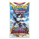 A Pokémon Trading Card Game booster pack from the "Sword & Shield: Astral Radiance" set featuring a dynamic blue and black Pokémon in a battle stance against a bright sky background. 