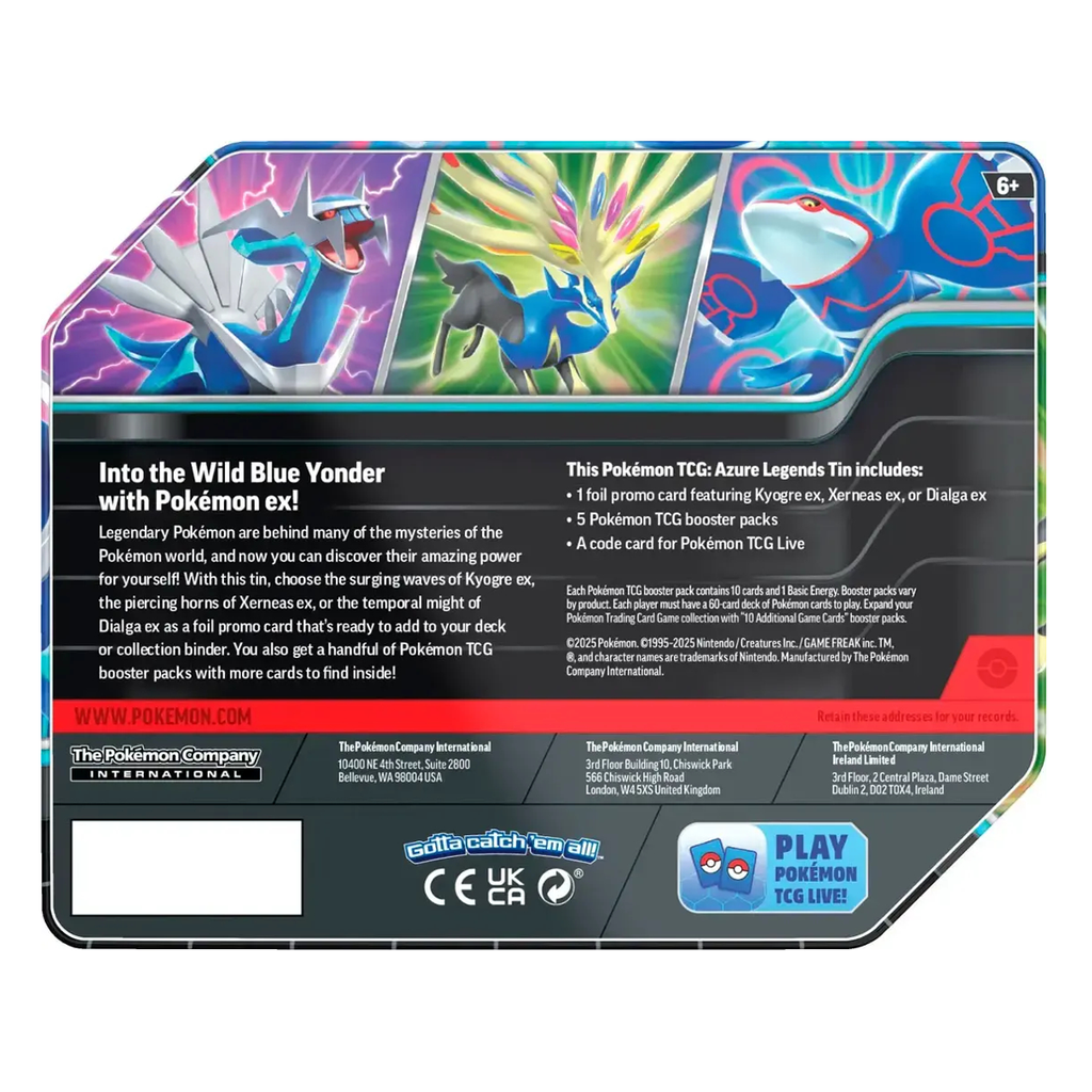 Pokémon TCG: Azure Legends Tin (Random)