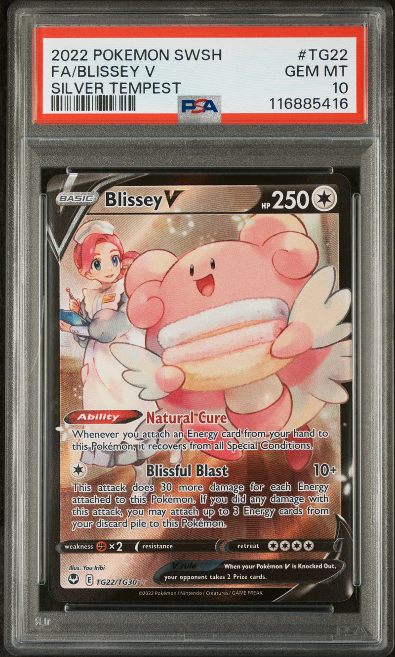 PSA GEM MT 10 Blissey V (TG22/TG30) [Sword & Shield: Silver Tempest] - 116885416