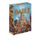 Bable board game box featuring colorful artwork of diverse characters working together to build the Tower of Babel. The box displays the game title in large golden letters against a blue sky background, with the iconic multi-tiered tower structure prominently featured in the center. 