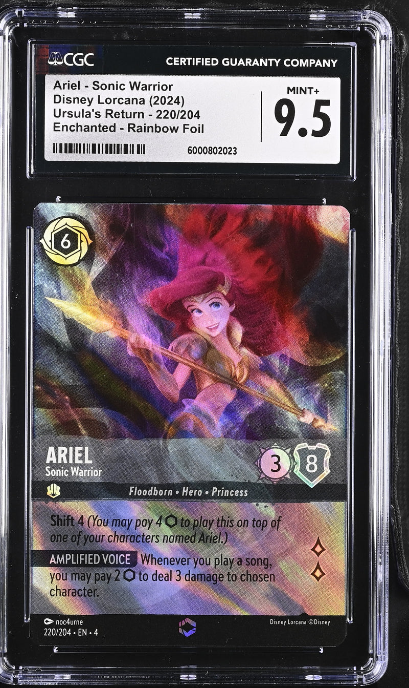 CGC 9.5 Ariel - Sonic Warrior (Enchanted) (220/204) [Ursula's Return] - 6000802023