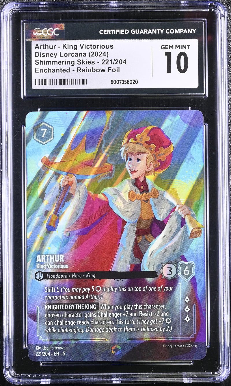 CGC 10 Arthur - King Victorious (221/204) (Enchanted) [Shimmering Skies]  -  6007356020