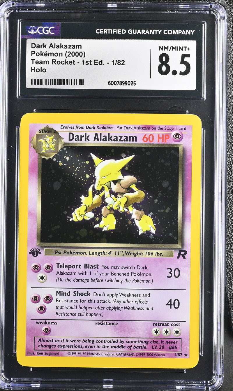 CGC 8.5 Dark Alakazam(1/82) [Team Rocket - 1st Ed.] - 6007899025