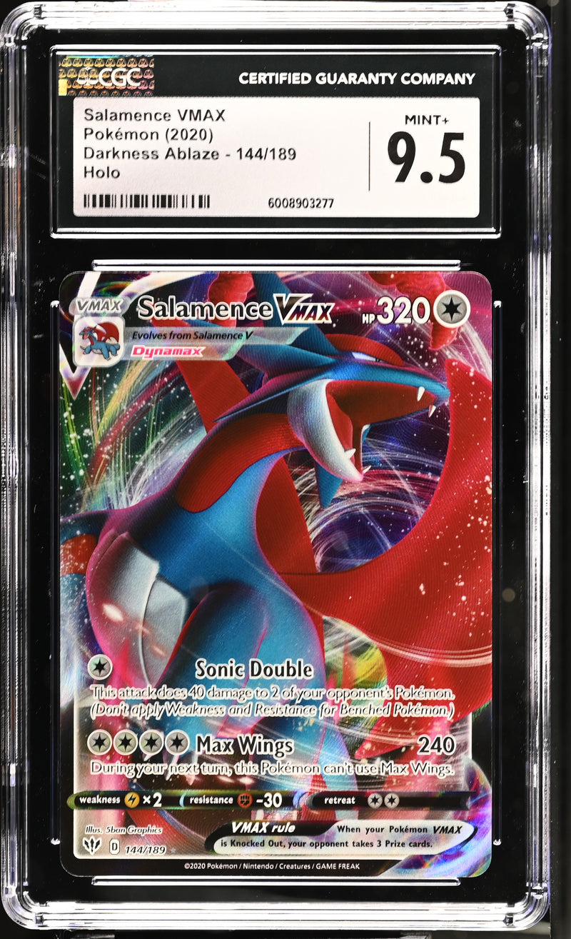 CGC MINT+ 9.5 Salamence VMAX (144/189) [Sword & Shield: Darkness Ablaze] - 6008903277