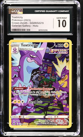 CGC GEM MINT 10 Toxtricity (GG09/GG70) [Sword & Shield: Crown Zenith] - 6015253216