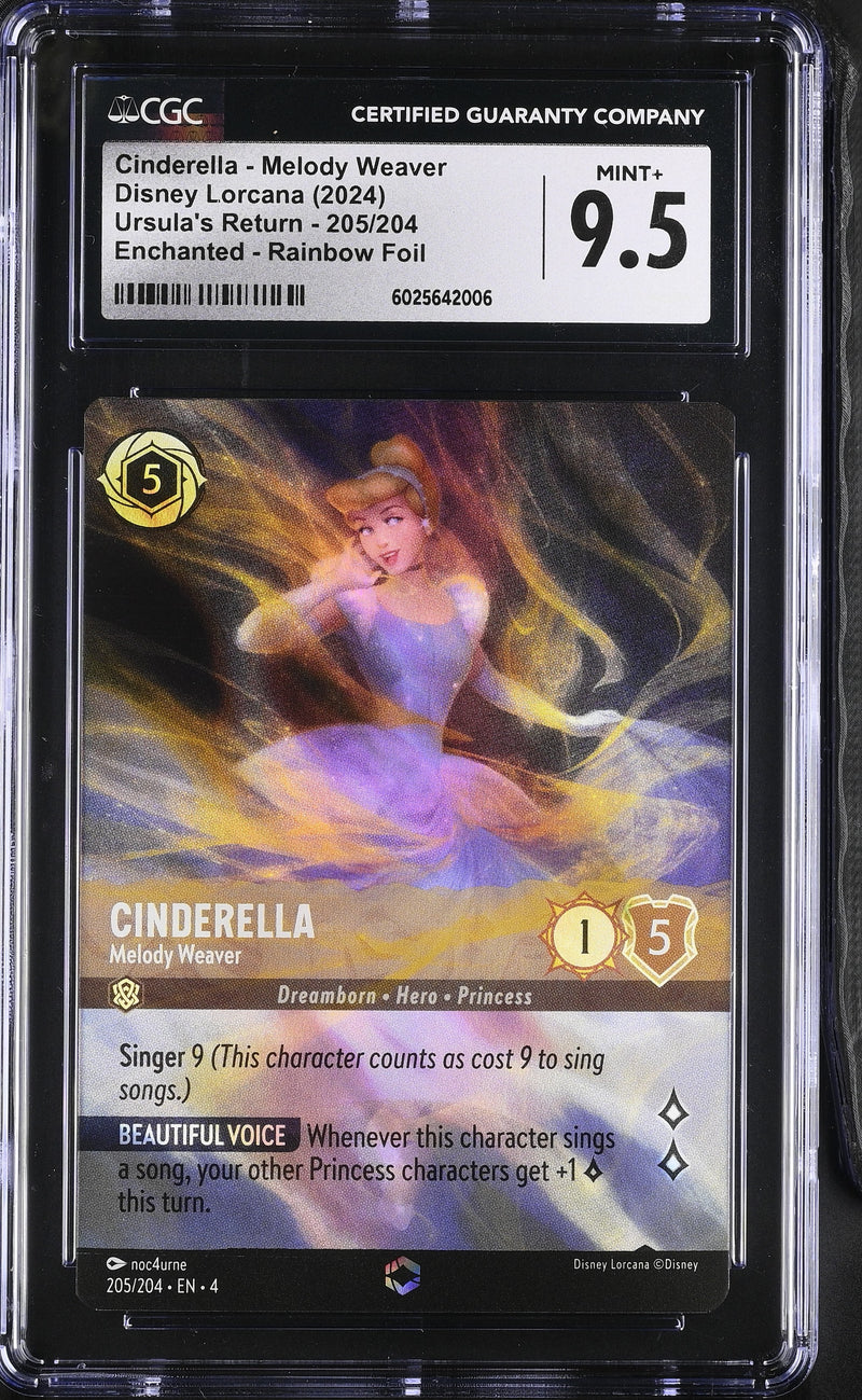 CGC 9.5 Cinderella - Melody Weaver (Enchanted) (205/204) [Ursula's Return] - 6025642006