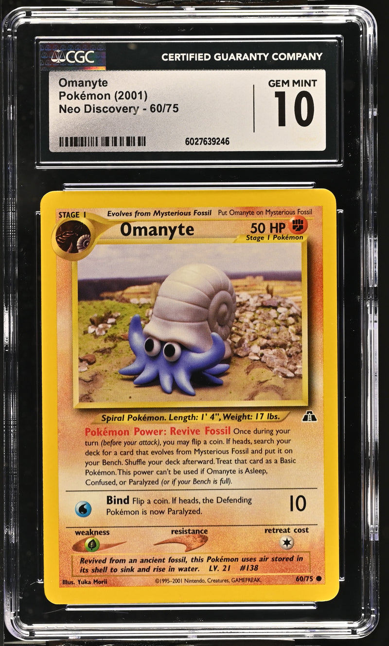 CGC GEM MINT 10 Omanyte(60/75) [Neo Discovery]