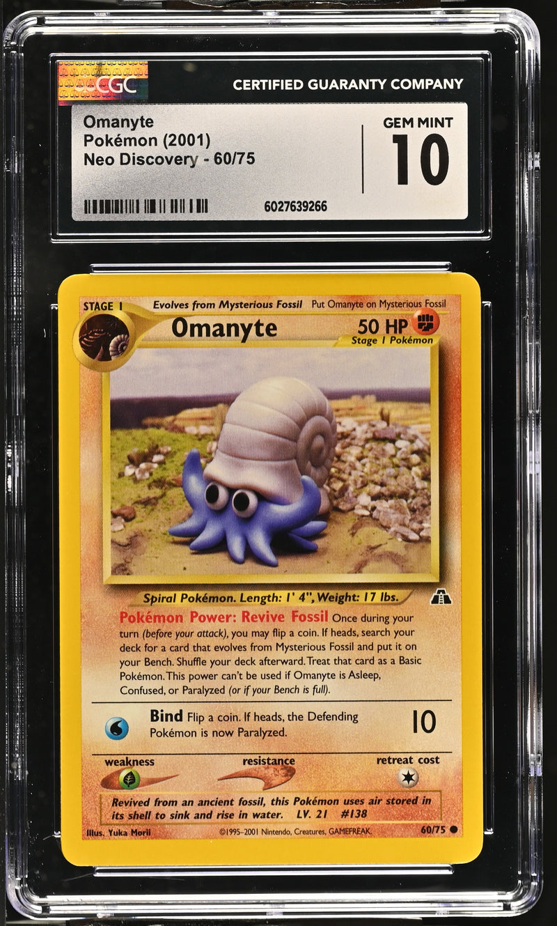CGC GEM MINT 10 Omanyte(60/75) [Neo Discovery] - 6027639266