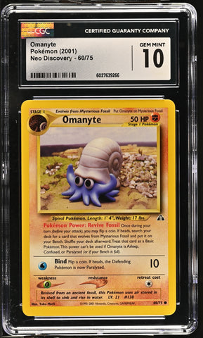 CGC GEM MINT 10 Omanyte(60/75) [Neo Discovery] - 6027639266