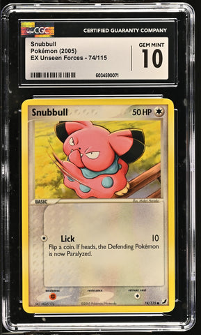 CGC GEM MINT 10 Snubbull(74/115) [EX Unseen Forces] - 6034590071