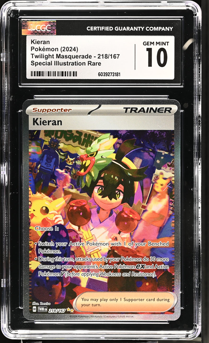 CGC GEM MINT 10 Kieran (218/167) [Scarlet & Violet: Twilight Masquerade] - 6039273181