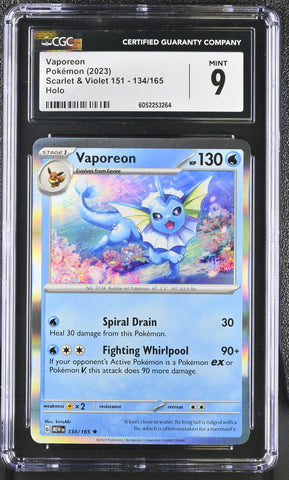 CGC 9 Vaporeon (134/165) [Scarlet & Violet 151] - 6052253264