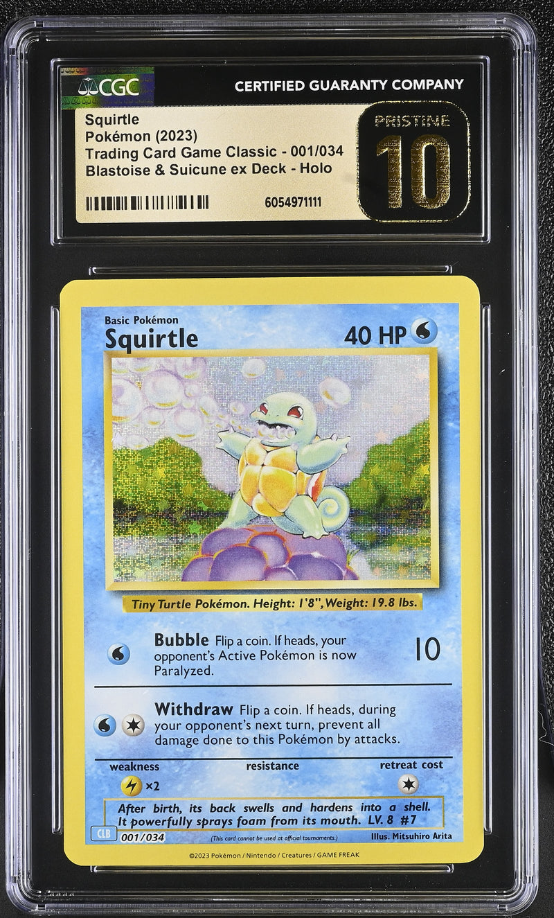 CGC PRISTINE 10 Squirtle(001/034) [Trading Card Game Classic] - 6054971111