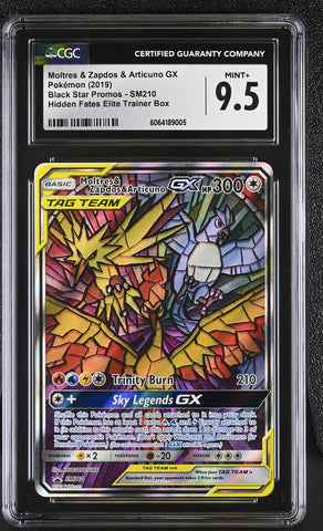 CGC MINT+ 9.5 Moltres & Zapdos & Articuno GX (SM210) [Sun & Moon: Black Star Promos] - 6064189005