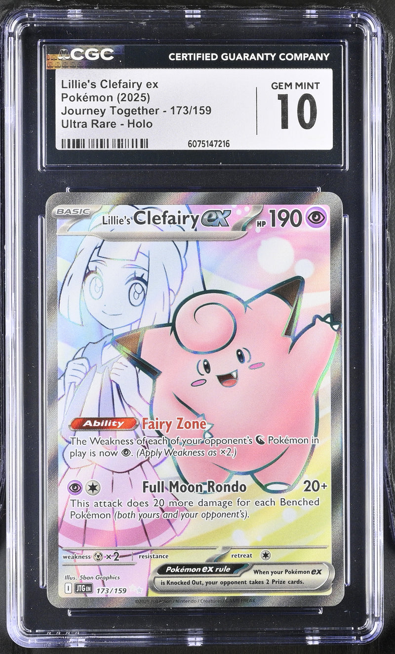 CGC GEM MINT 10 Lillie's Clefairy ex (173/159) [Scarlet & Violet: Journey Together] - 6075147216