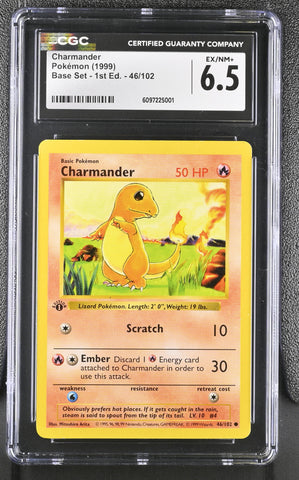 CGC 6.5 Charmander (46/102) (Shadowless) [Base Set 1st Edition] - 6097225001