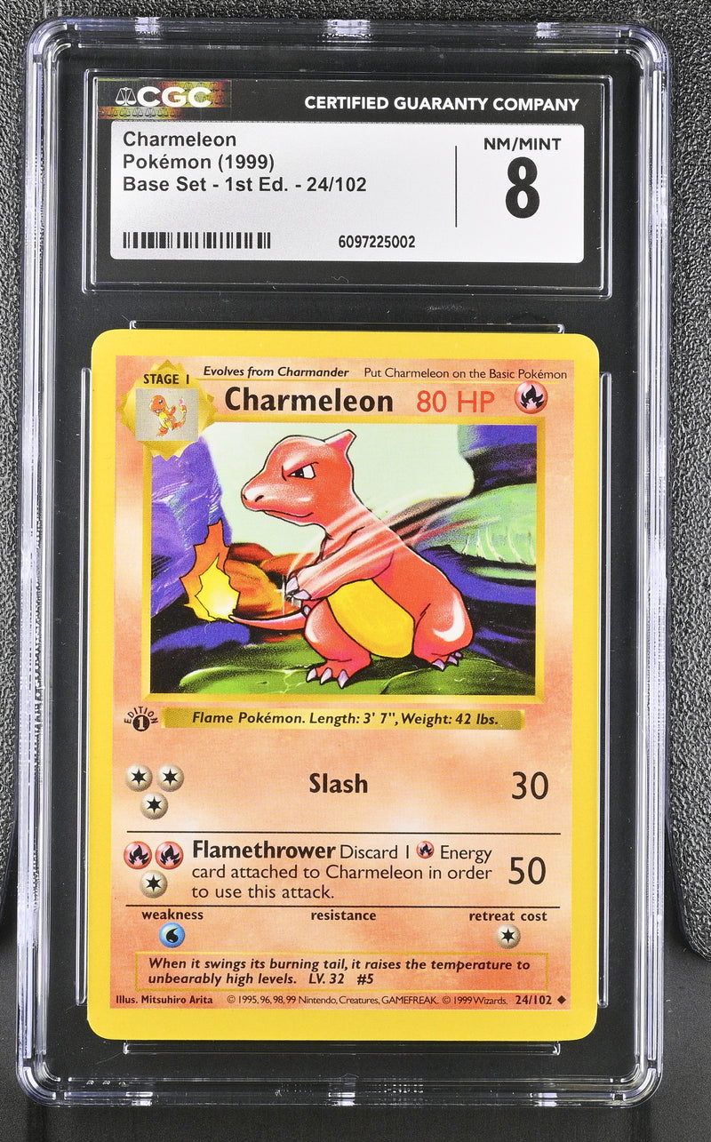 CGC 8 Charmeleon (24/102) (Shadowless) [Base Set 1st Edition] - 6097225002