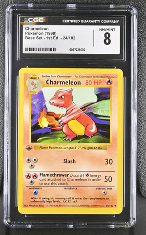 CGC 8 Charmeleon (24/102) (Shadowless) [Base Set 1st Edition] - 6097225002