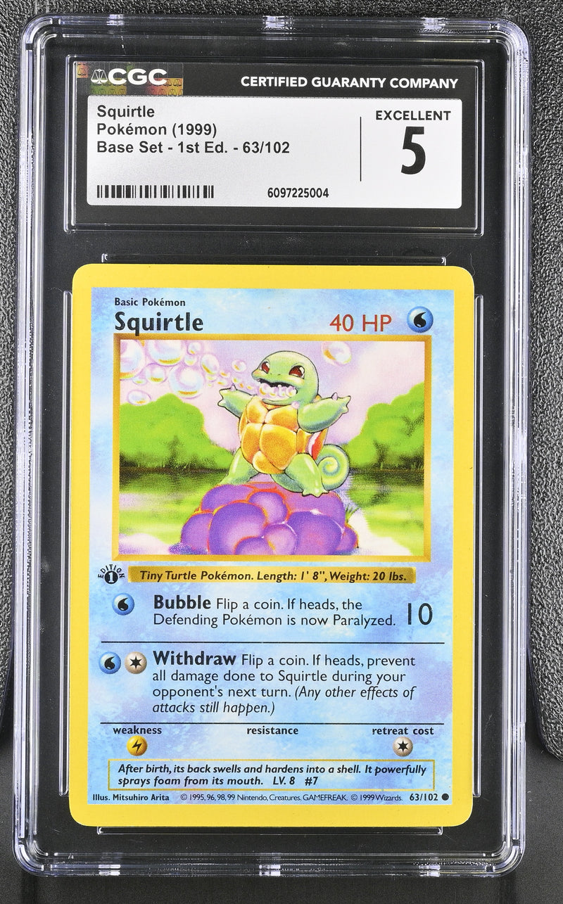CGC 5 Squirtle (63/102) (Shadowless) [Base Set 1st Edition] - 6097225004
