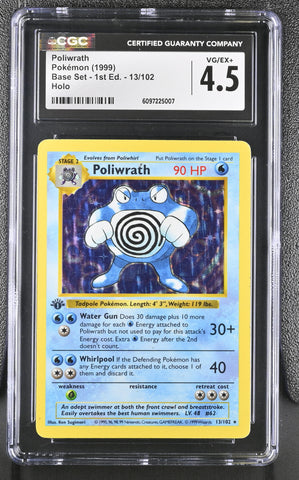 CGC 4.5 Poliwrath (13/102) (Shadowless) [Base Set 1st Edition] - 6097225007