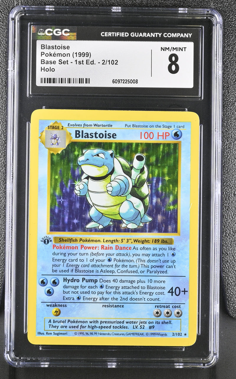 CGC 8 Blastoise (2/102) (Shadowless) [Base Set 1st Edition] - 6097225008