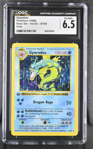 CGC 6.5 Gyarados (6/102) (Shadowless) [Base Set 1st Edition] - 6097225013