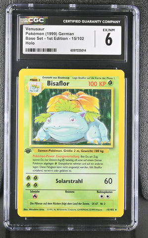 CGC 6 Venusaur (15/102) (Shadowless) [Base Set 1st Edition] - 6097225014