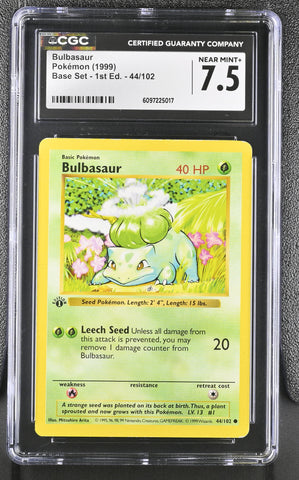 CGC 7.5 Bulbasaur (44/102) (Shadowless) [Base Set 1st Edition] - 6097225017