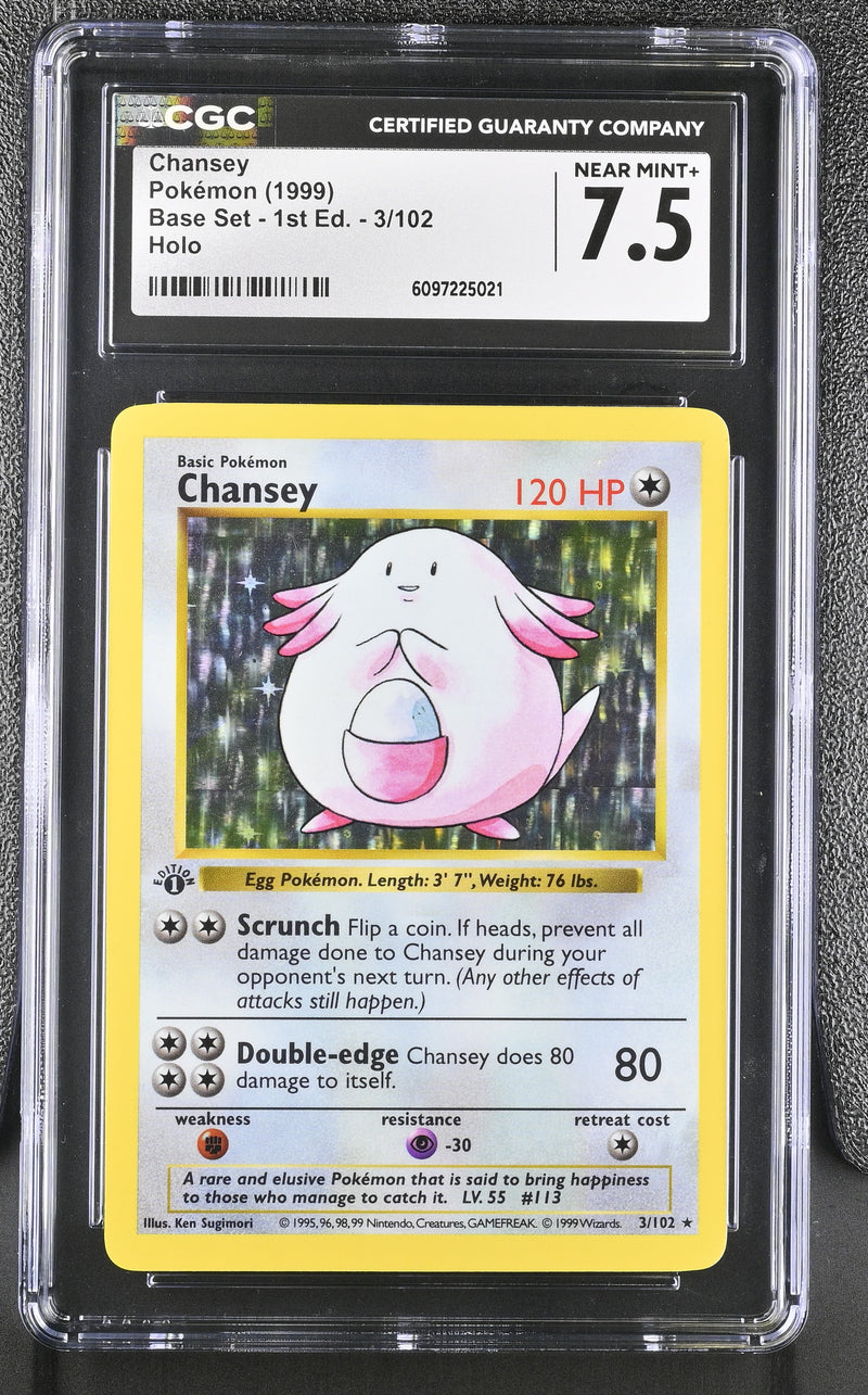 CGC 7.5 Chansey (3/102) (Shadowless) [Base Set 1st Edition] - 6097225021
