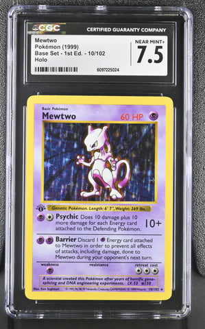 CGC 7.5 Mewtwo (10/102) (Shadowless) [Base Set 1st Edition] - 6097225024